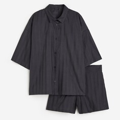 Пижама H&amp;M Home Cotton Sateen, темно-серый