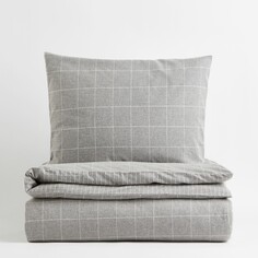 Комплект односпального постельного белья H&amp;M Home Flannel, серый