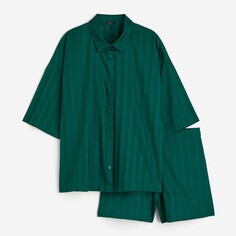 Пижама H&amp;M Home Cotton Sateen, темно-зеленый