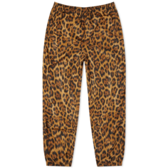 Спортивные брюки Alexander Wang Leopard With Stacked Puff Logo, бежевый/черный/коричневый