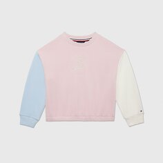 Свитшот Tommy Hilfiger Kids&apos; Colorblock, розовый/голубой/бежевый