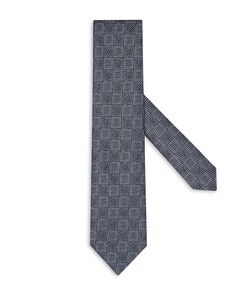 Шелковый классический галстук с геометрическим квадратным принтом Zegna