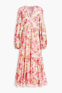 Платье миди Broderie Anglaise с цветочным принтом BYTIMO, розовый