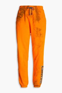 Спортивные брюки из хлопковой махры, окрашенные в технике тай-дай MISSONI, оранжевый