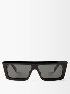 Квадратные солнцезащитные очки из ацетата с плоской верхней частью Celine Eyewear, черный