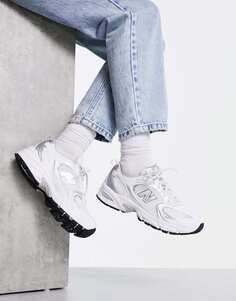 Белые и серебристые кроссовки New Balance 530