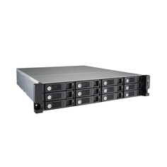 Серверное сетевое хранилище QNAP TS-1269U-RP, 12 отсеков, 2 ГБ, без дисков, черный