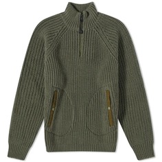 Свитшот Moncler Genius X Pharrell Williams Quarter Zip, темно-зеленый