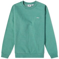 Толстовка Obey Lowercase Pigment Crew Neck, бирюзовый