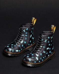 Светящиеся в темноте ботинки на шнуровке Toddler 1460 Bugs Dr. Martens