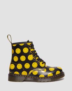 1460 Smiley Гладкие кожаные ботинки на шнуровке Dr. Martens