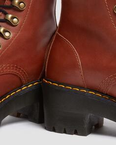 Женские кожаные ботинки на каблуке Leona Farrier Dr. Martens