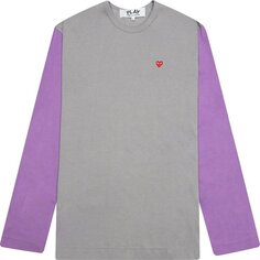 Футболка Comme des Garçons PLAY Bi-Colour T-Shirt &apos;Grey/Purple&apos;, серый