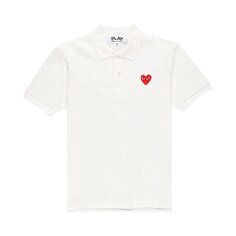 Рубашка Comme des Garçons Short-Sleeve Play Polo Shirt With Red Heart &apos;White&apos;, белый
