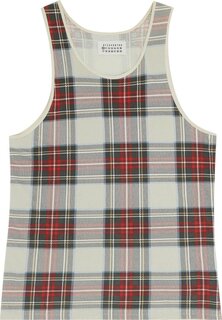 Топ Vintage Maison Margiela Tartan Print Sleeveless Top &apos;Multicolor&apos;, кремовый