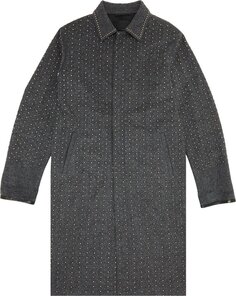 Тренчкот Vintage Prada Studded Trench Coat &apos;Charcoal&apos;, серый