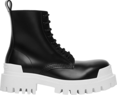 Ботинки Balenciaga Strike Lace-Up Boot Black White, черный