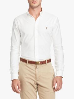 Рубашка узкого кроя из хлопкового оксфорда Polo Ralph Lauren, белая