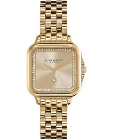 Женские мягкие квадратные золотистые часы-браслет из нержавеющей стали, 28 мм Olivia Burton, золотой