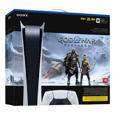 Игровая консоль Sony Playstation 5 Digital Edition God of War Ragnarok Bundle, 825 ГБ, белый