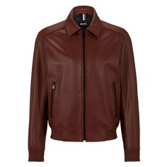 Куртка BOSS Manka 10247190 01 Leather, коричневый