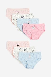 Набор трусов H&amp;M Disney Minnie Mouse Cotton Briefs, 7 предметов, голубой/розовый H&M