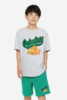 Спортивные шорты с принтом H&amp;M x The Simpsons, зеленый H&M