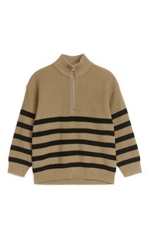 Полосатый свитер с короткой молнией ARKET