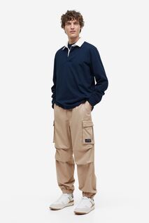 Хлопковые брюки-карго свободного кроя H&amp;M H&M