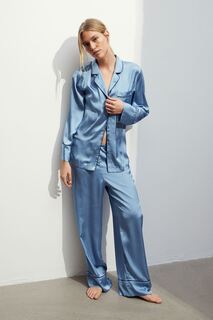 Атласная пижама с рубашкой и брюками H&amp;M H&M