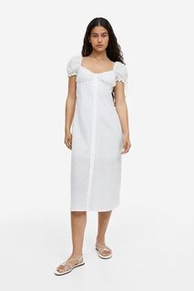 Платье из фактурной ткани с пышными рукавами H&amp;M H&M