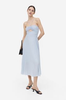 Плиссированное платье с застежкой на шее H&amp;M H&M