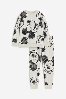 Пижамный комплект H&amp;M Mickey Mouse Printed, 2 предмета, светло-серый H&M
