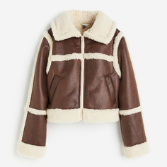 Куртка H&amp;M Teddy-lined, коричневый H&M