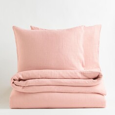 Комплект двуспального постельного белья H&amp;M Home Muslin King, розовый