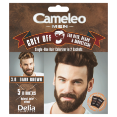 Delia Cameleo Men краситель в пакетиках для волос, бороды и усов 3.0 средний коричневый, 1 упаковка