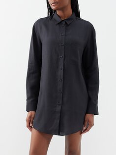 Льняная рубашка форментера Asceno, черный