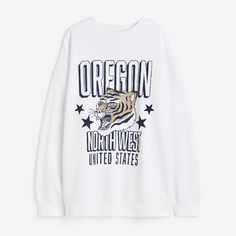 Свитшот H&amp;M Oversized With Motif Oregon, белый H&M