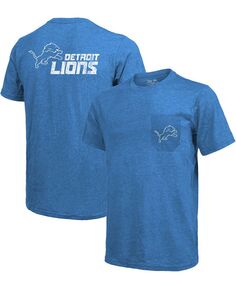 Футболка detroit lions tri-blend pocket - синий Majestic, синий