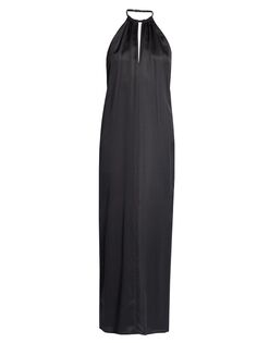 Легкое атласное платье Dashild с лямкой на шее Acne Studios, черный