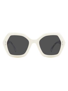 Солнцезащитные очки с геометрическим рисунком 53 мм Isabel Marant, слоновая кость
