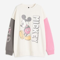 Свитшот H&amp;M Mickey Mouse Oversized Printed, кремовый H&M