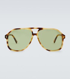Солнцезащитные очки-авиаторы из ацетата Gucci, коричневый