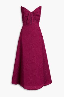 Жаккардовое платье миди без бретелек THEIA, виноградный