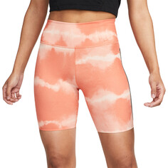 Спортивные шорты Nike Dri-FIT One Luxe 7 Inch Mid-Rise Printed Training, оранжевый
