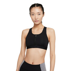 Спортивный бра Nike Dri-FIT Swoosh Medium-Support Zip-Front, черный