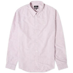 Рубашка A.P.C. Greg Log Button Down Stripe, красный/белый