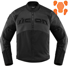 Icon Contra2 перфорированный мотоцикл Текстиль / Кожаная куртка, черный