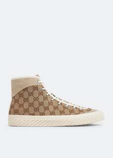 Кроссовки GUCCI GG high-top sneakers, бежевый