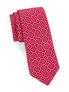 Шелковый галстук с медальоном FERRAGAMO, красный
